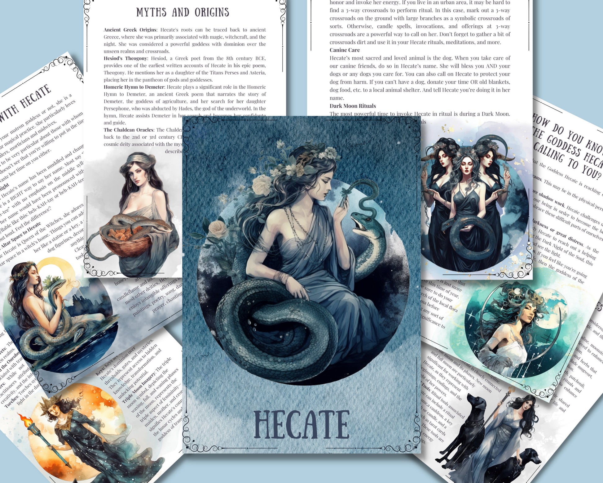 Hecate. Beautiful pages for your Book Of Shadows. Instant Download.