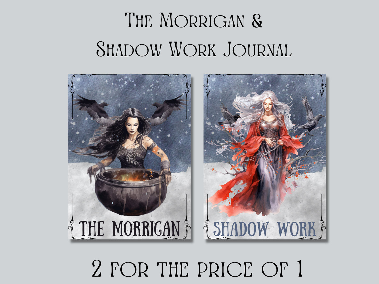 The Morrigan, Celtic Goddess +BONUS (Shadow Work Journal). Beautiful pages for your Book Of Shadows. Instant Download.