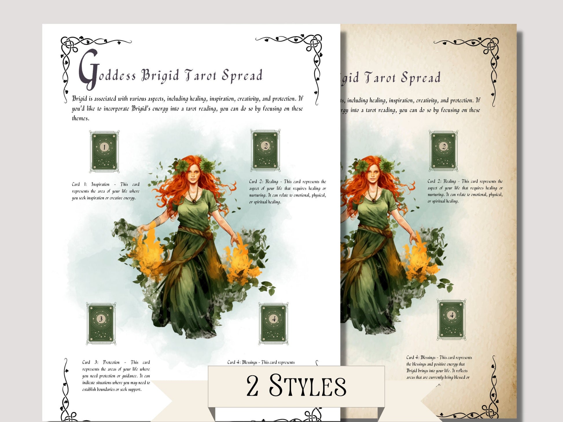 Brigid, Celtic Goddess. Beautiful pages for your Book Of Shadows. Instant Download.