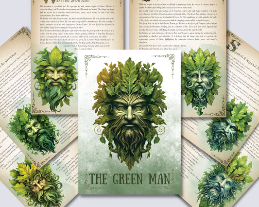 The Green Man. Beautiful pages for your Book Of Shadows. Instant Download