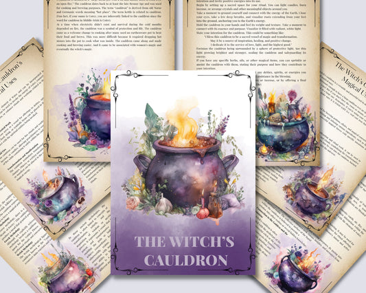 The Witch’s Cauldron. Beautiful pages for your Book Of Shadows. Instant download.