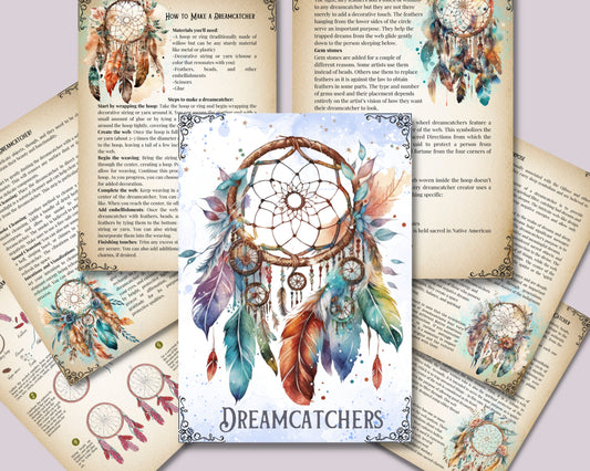 Dreamcatchers. Beautiful pages for your Book Of Shadows. Instant Download.