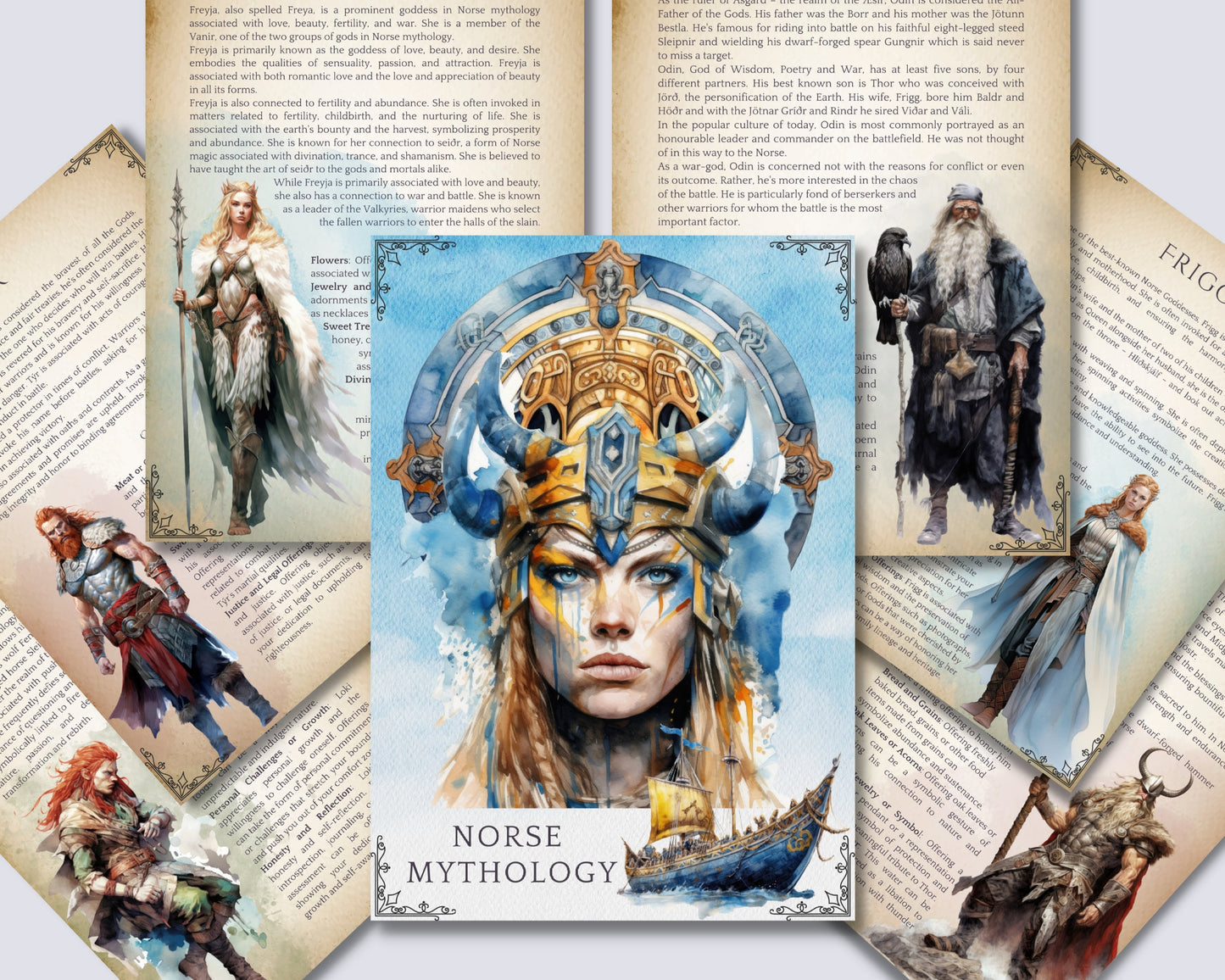 Norse Mythology. Gods & Monsters. Beautiful pages for your Book Of Shadows. Instant download.