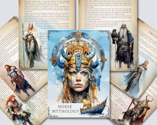 Norse Mythology. Gods & Monsters. Beautiful pages for your Book Of Shadows. Instant download.