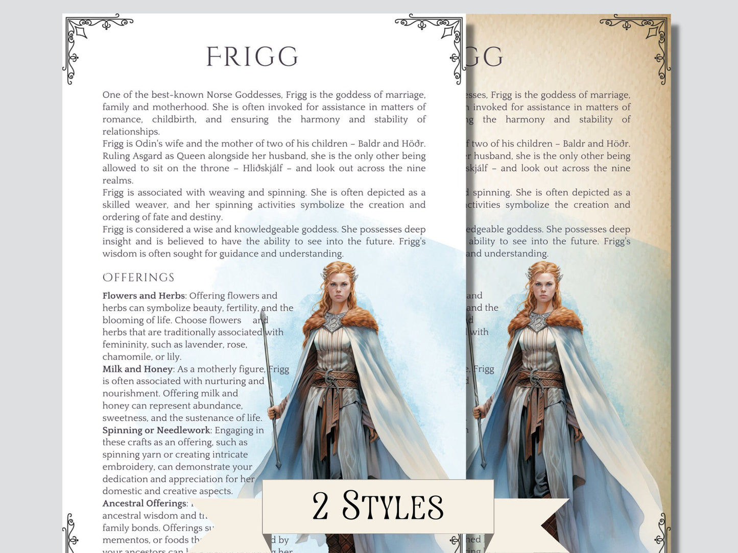 Norse Mythology. Gods & Monsters. Beautiful pages for your Book Of Shadows. Instant download.