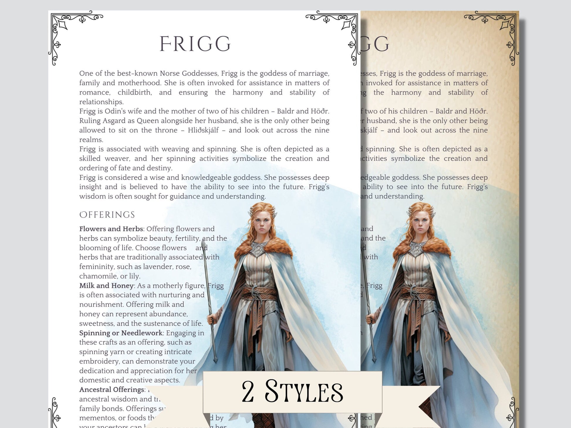 Norse Mythology. Gods & Monsters. Beautiful pages for your Book Of Shadows. Instant download.