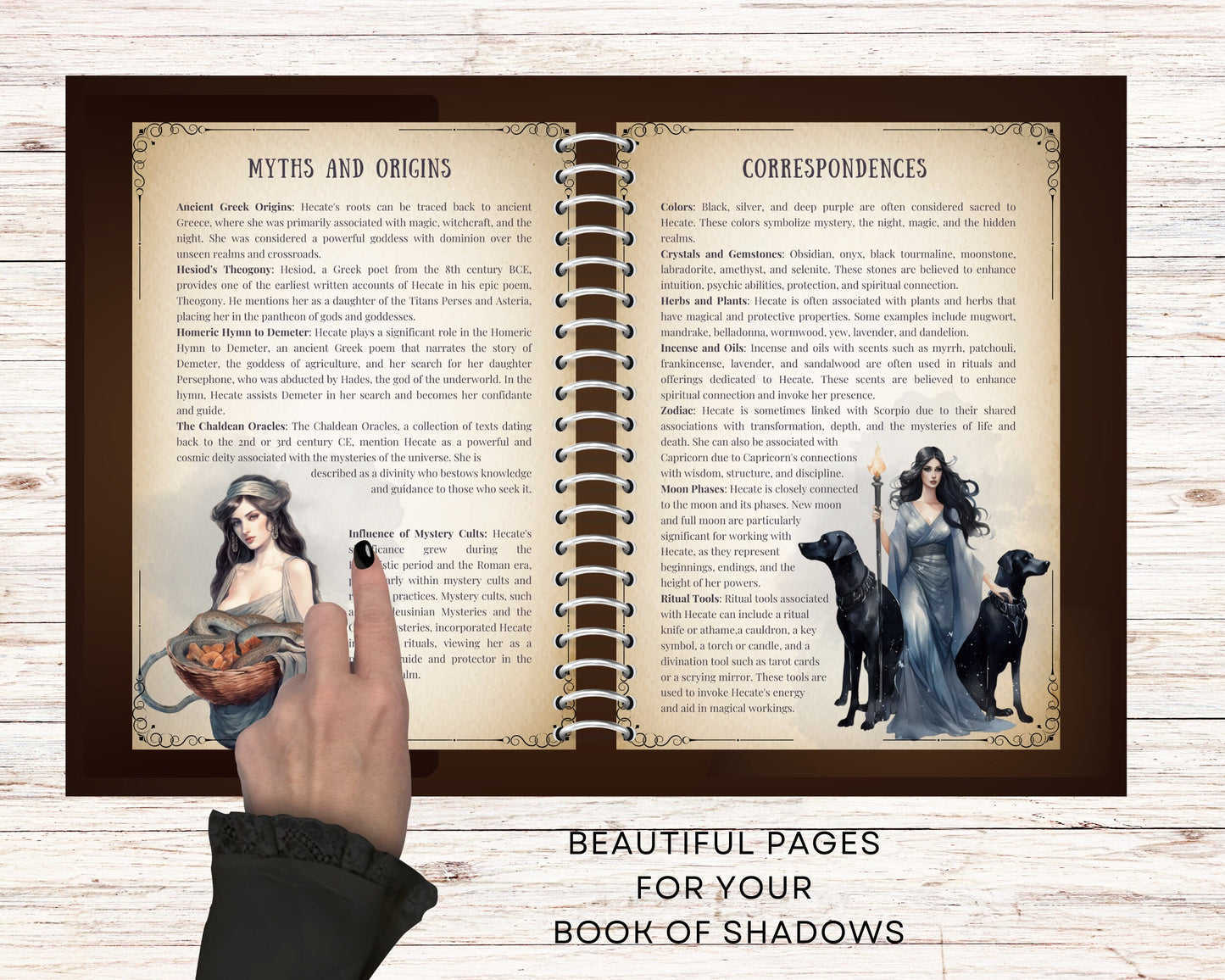 Hecate. Beautiful pages for your Book Of Shadows. Instant Download.