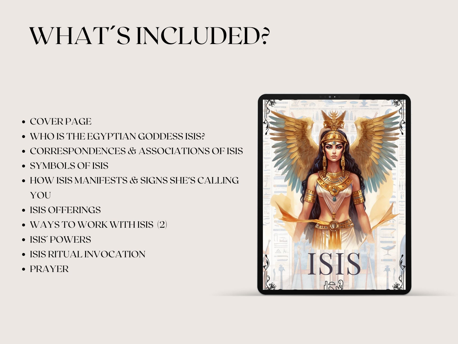 ISIS. Egyptian Goddess. Beautiful pages for your Book Of Shadows. Instant download.