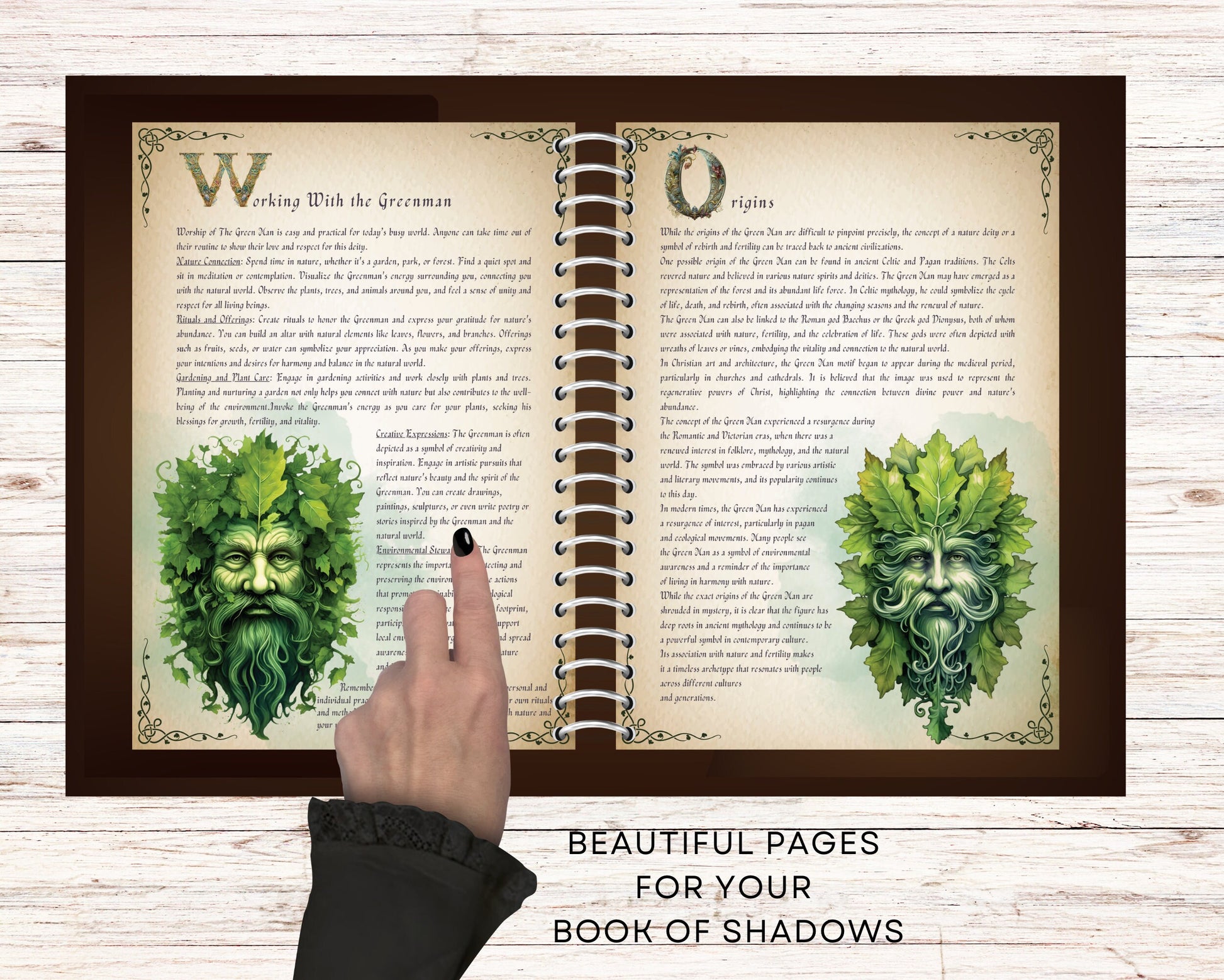 The Green Man. Beautiful pages for your Book Of Shadows. Instant Download