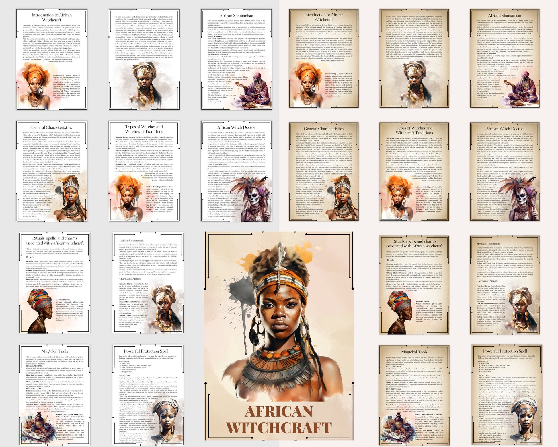 African Witchcraft. Basics. Beautiful pages for your Book Of Shadows. Instant Download