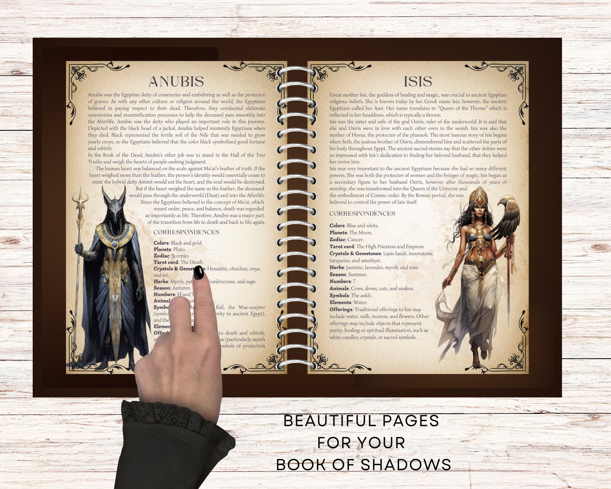 Ancient Egyptian Mythology. Beautiful pages for your Book Of Shadows. Instant download.