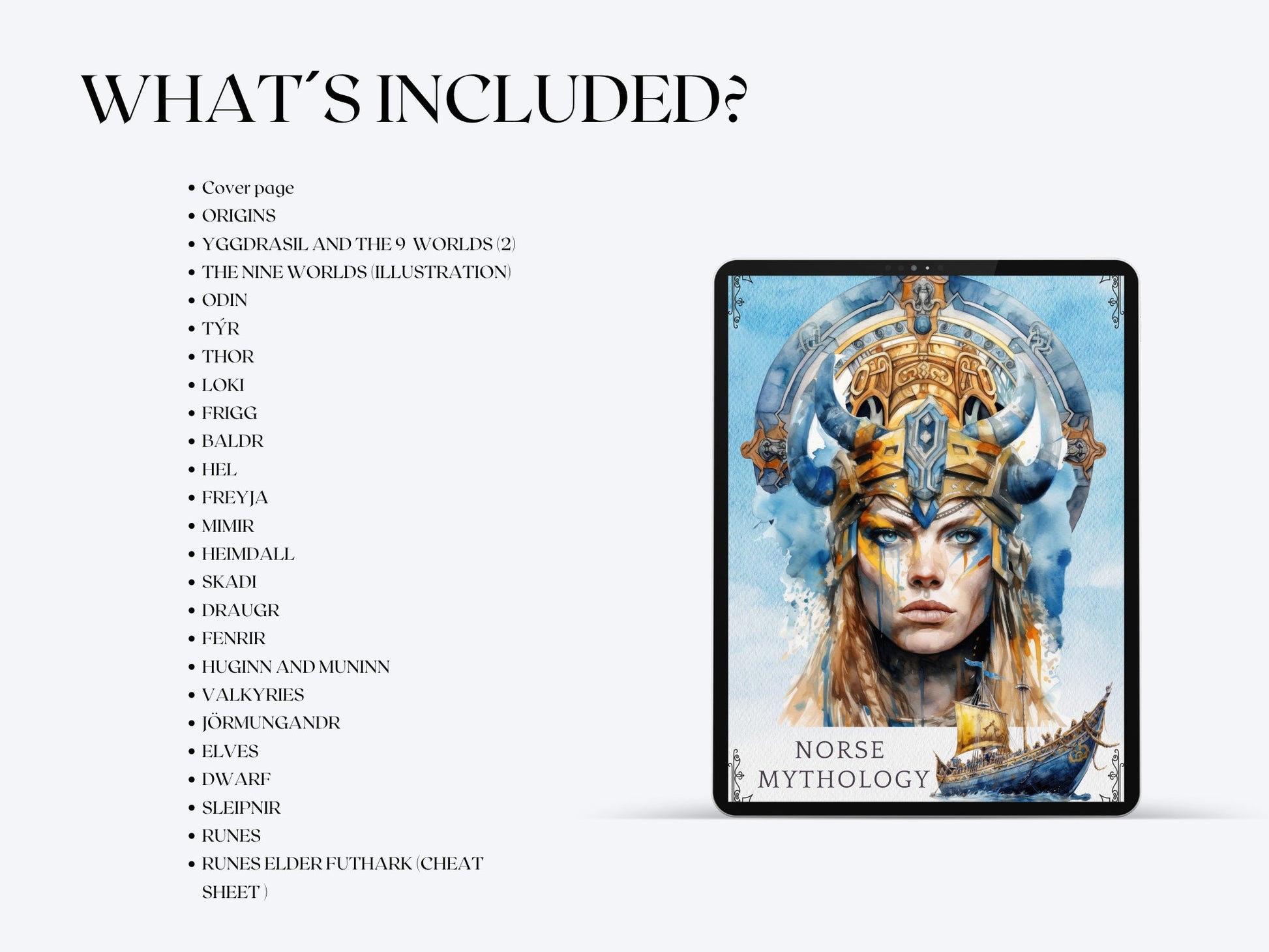Norse Mythology. Gods & Monsters. Beautiful pages for your Book Of Shadows. Instant download.