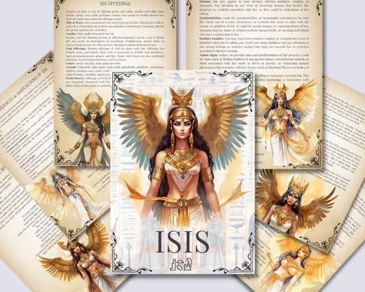 ISIS. Egyptian Goddess. Beautiful pages for your Book Of Shadows. Instant download.