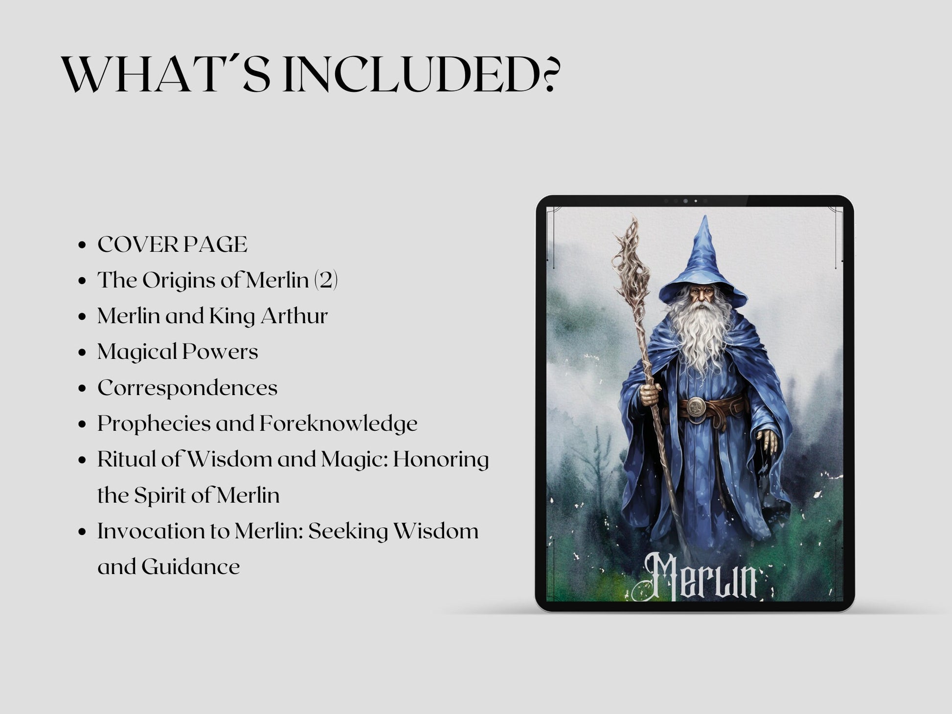 Merlin. The Wizard. Beautiful pages for your Book Of Shadows.