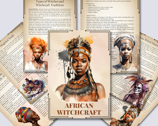 African Witchcraft. Basics. Beautiful pages for your Book Of Shadows. Instant Download