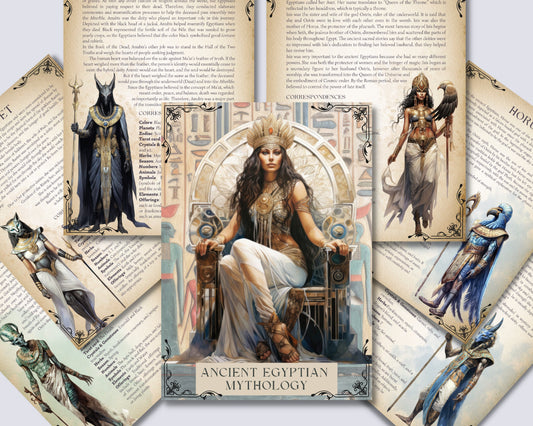 Ancient Egyptian Mythology. Beautiful pages for your Book Of Shadows. Instant download.