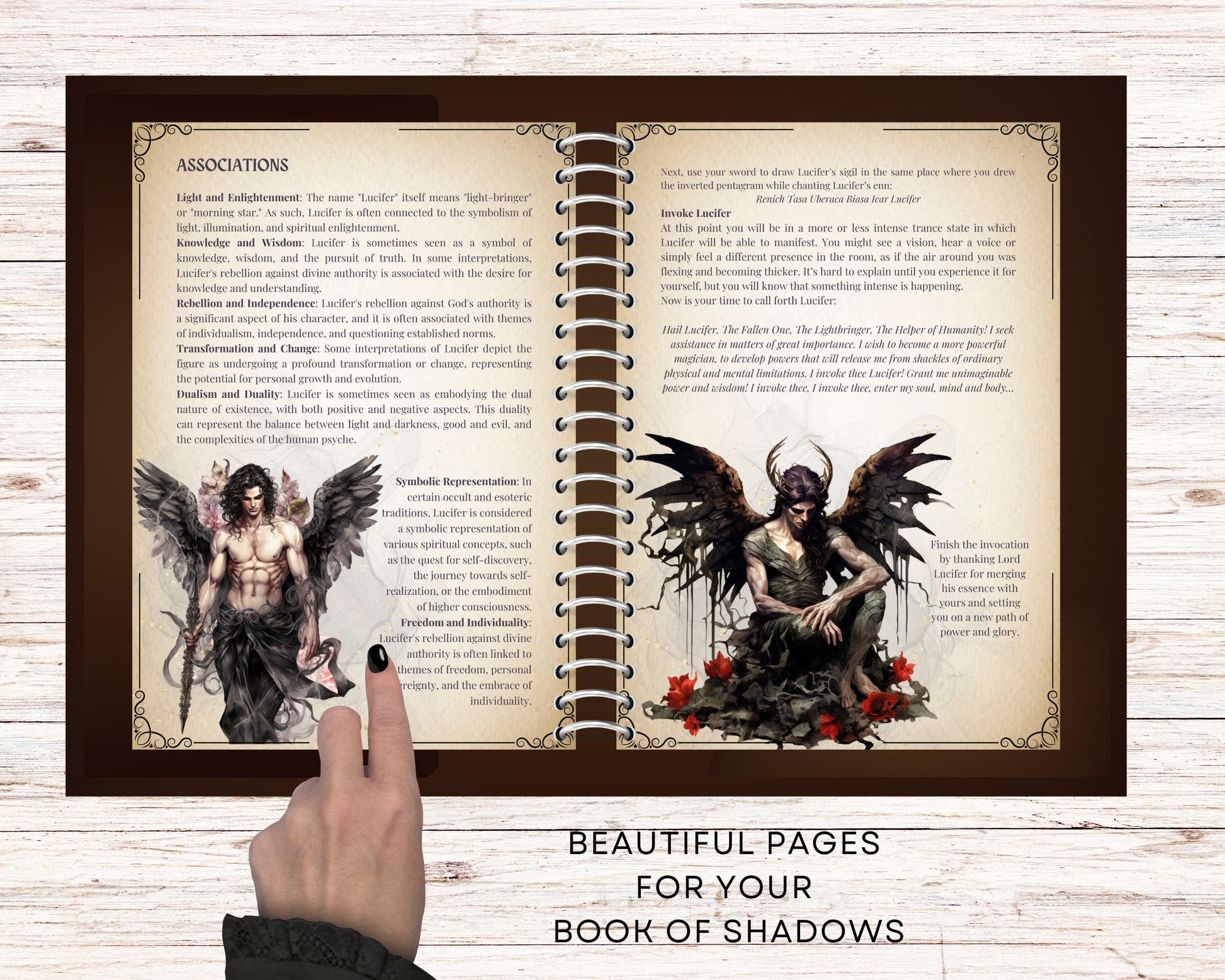 Lucifer. Beautiful Grimoire pages to working with Lucifer.Instant download.