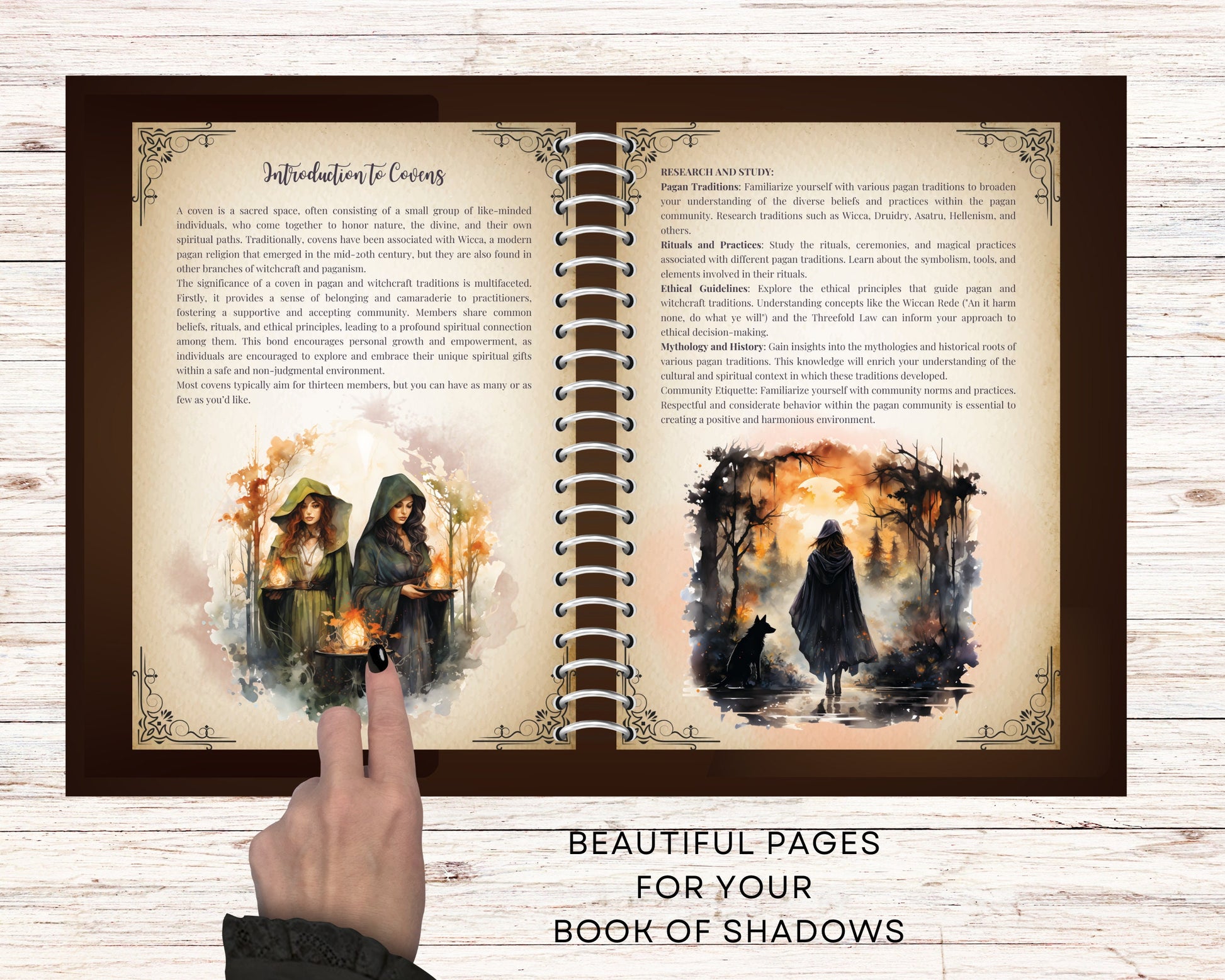 Creating a COVEN. Grimoire pages. Printable. Instant download.
