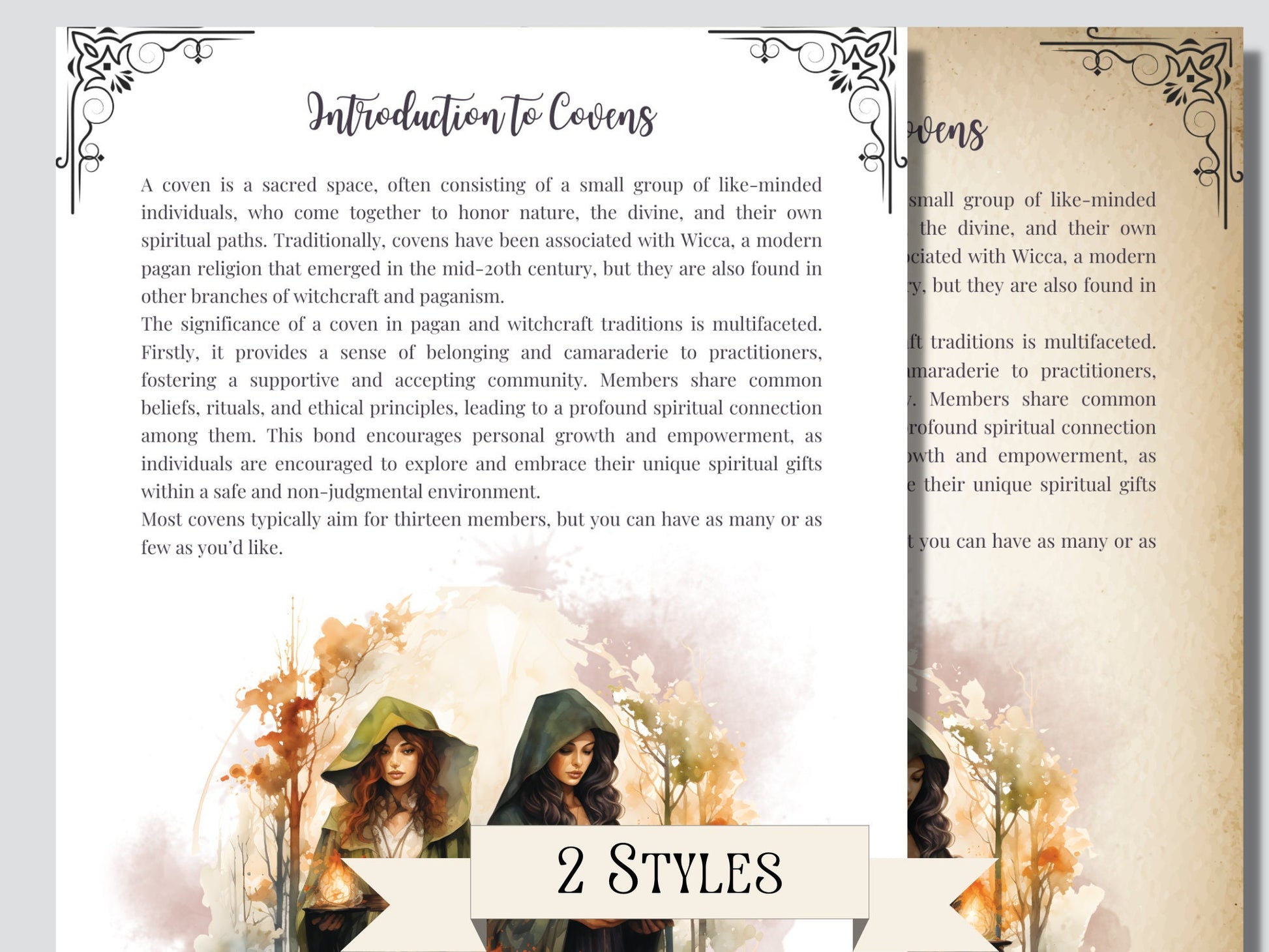 Creating a COVEN. Grimoire pages. Printable. Instant download.