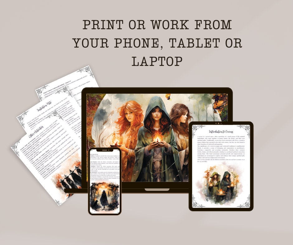 Creating a COVEN. Grimoire pages. Printable. Instant download.