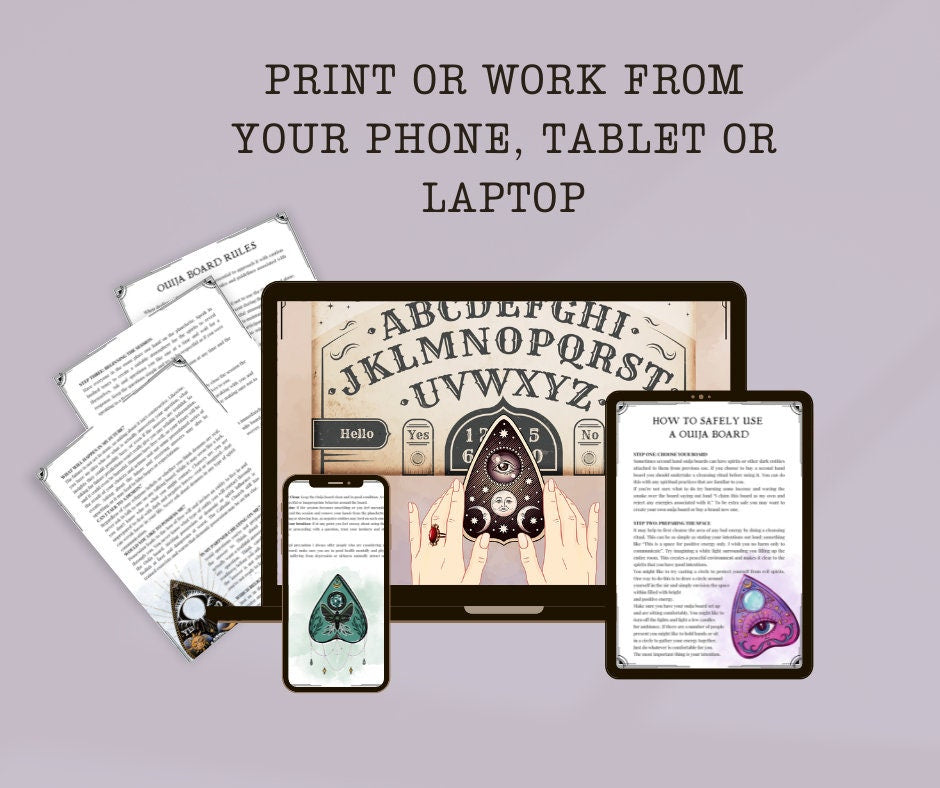 OUIJA board for beginners. Beautiful pages for your Book Of Shadows. Instant download.