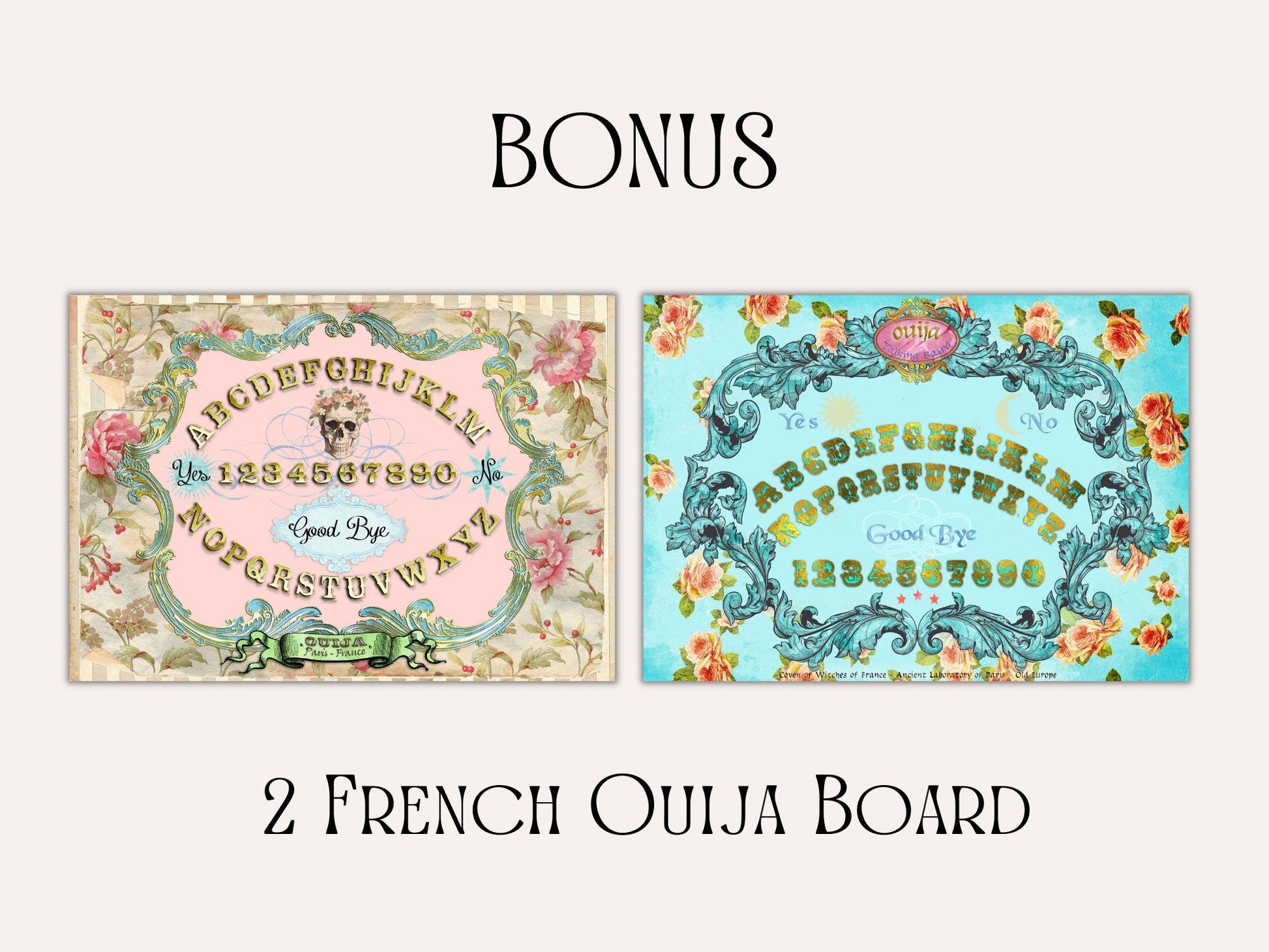 OUIJA board for beginners. Beautiful pages for your Book Of Shadows. Instant download.
