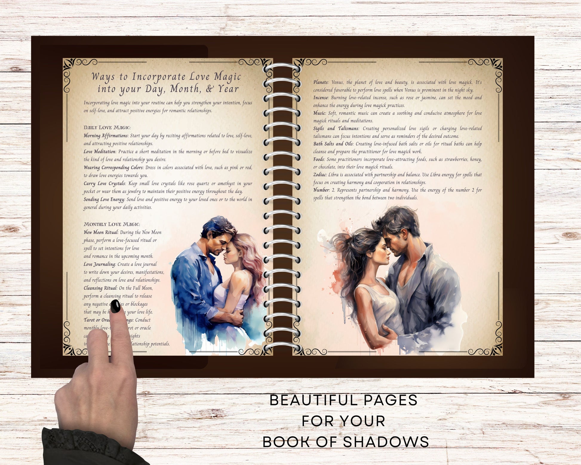 Love Magick. Beautiful pages for your Book Of Shadows. Instant download.