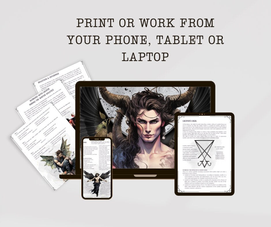 Lucifer. Beautiful Grimoire pages to working with Lucifer.Instant download.