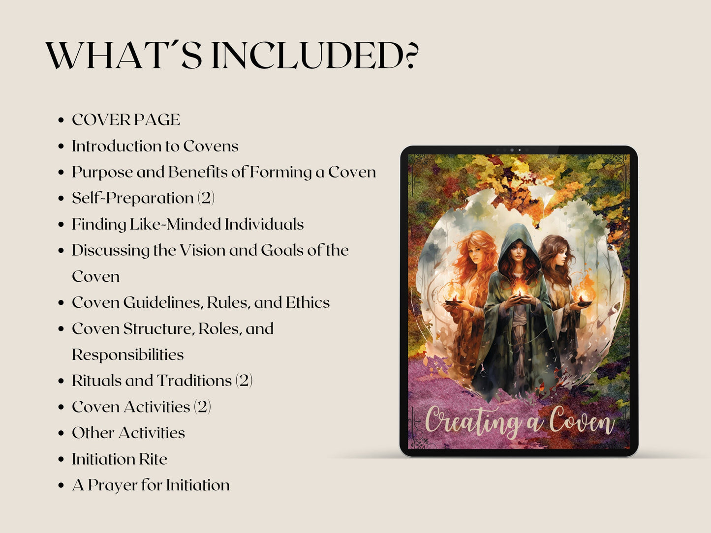 Creating a COVEN. Grimoire pages. Printable. Instant download.