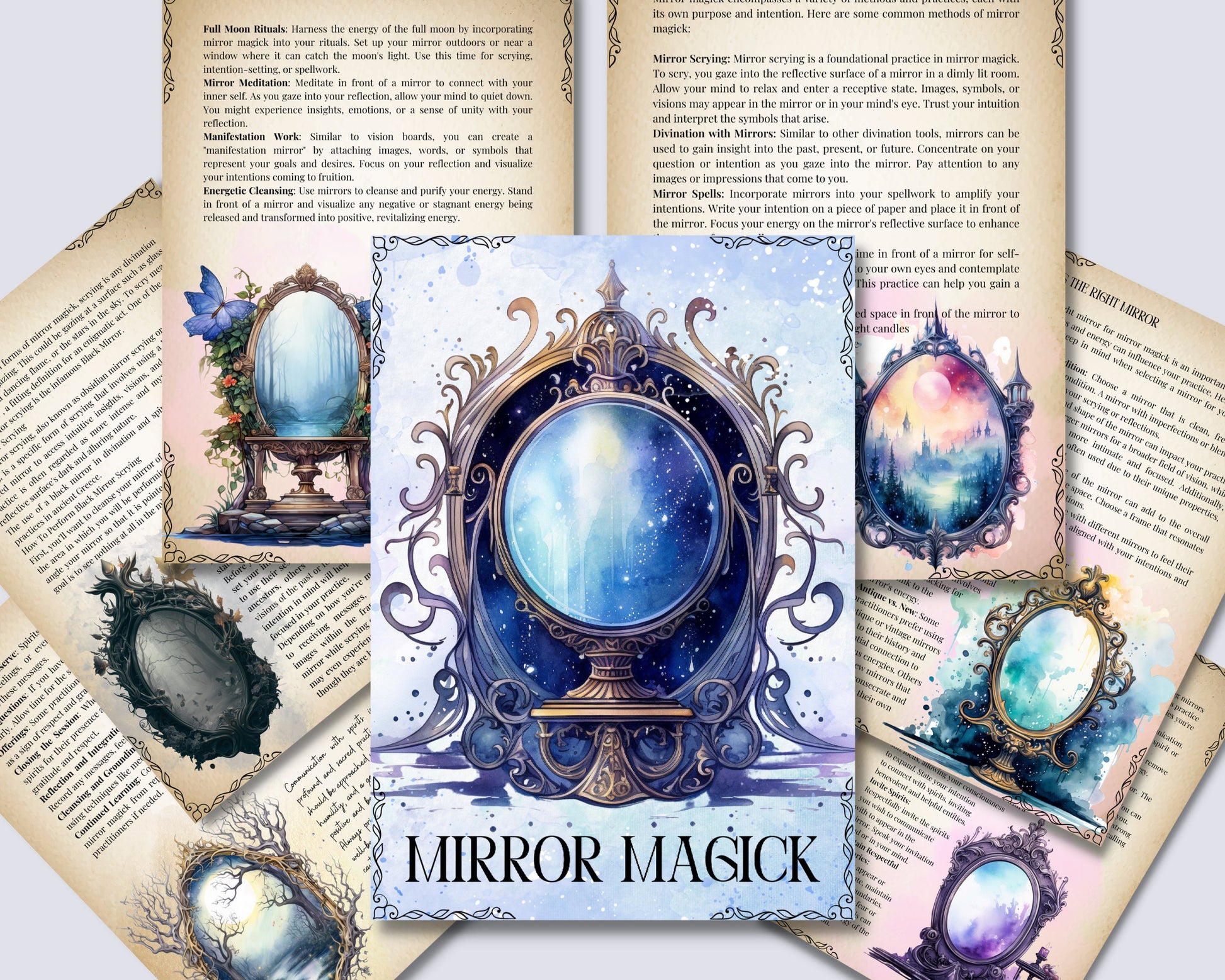 Mirror Magick. Basics. Beautiful pages for your Book Of Shadows.