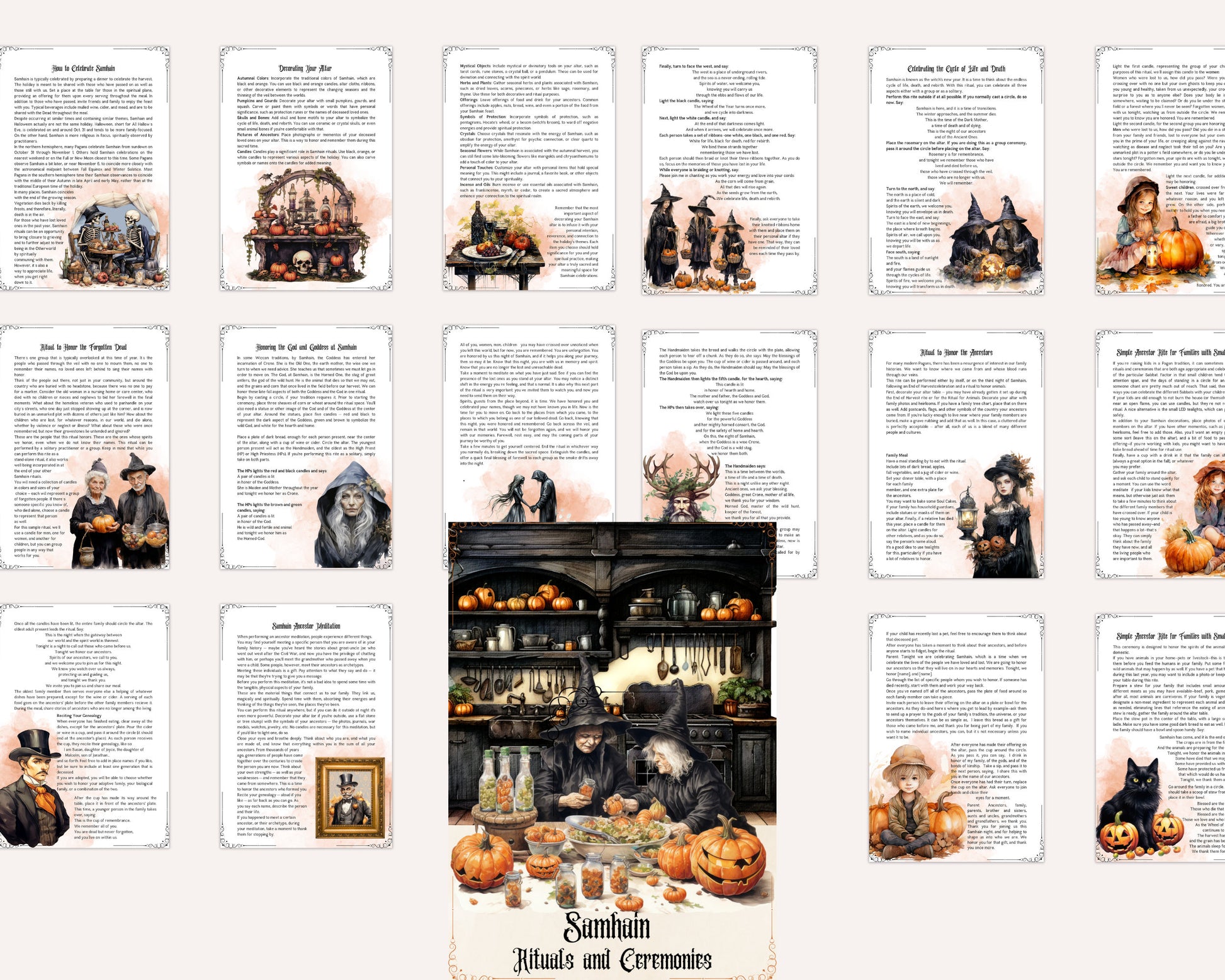 Samhain Rituals and Ceremonies. Printable pages for your Book Of Shadows.