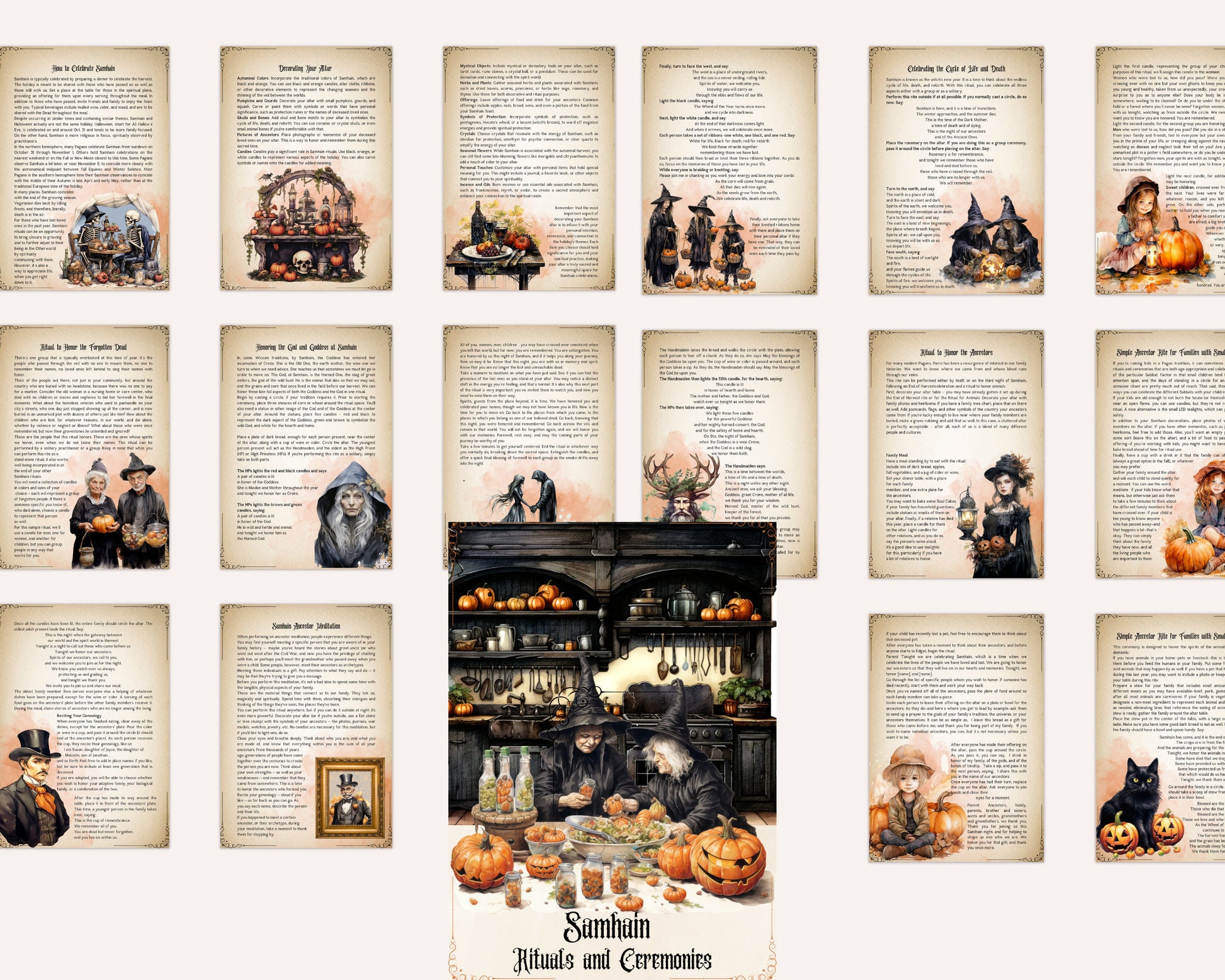 Samhain Rituals and Ceremonies. Printable pages for your Book Of Shadows.