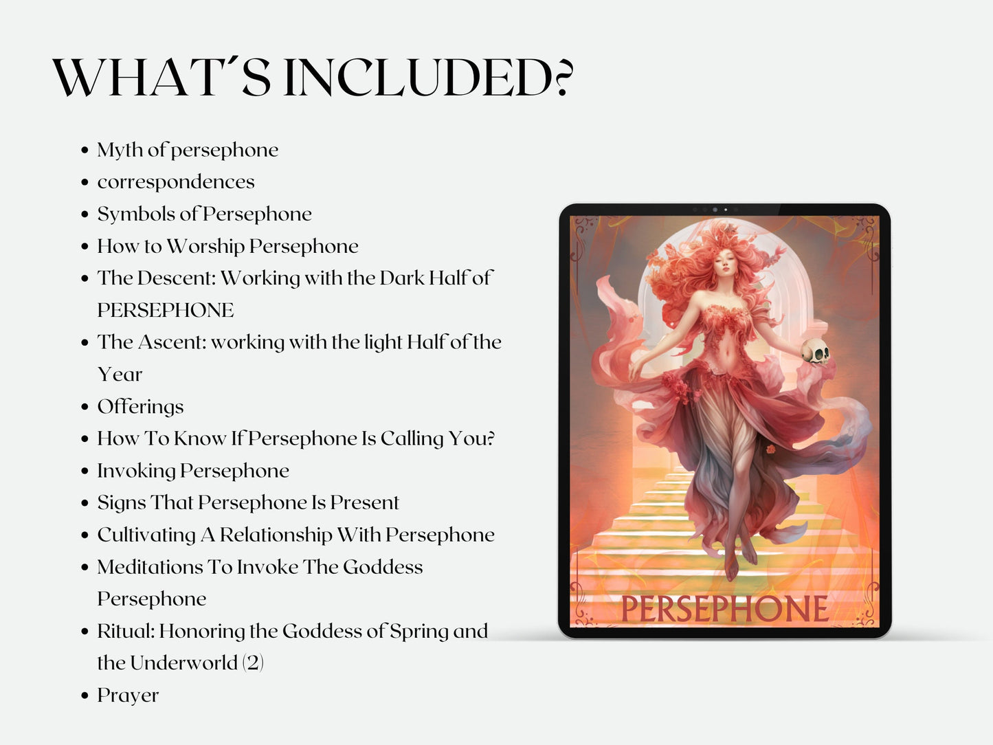 Persephone. Beautiful Book of Shadows Pages - Shadow Work BOS Pages + BONUS