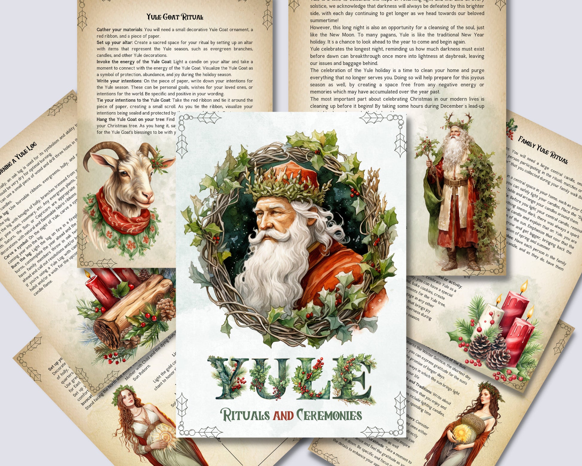 Yule Rituals and Ceremonies. Printable pages for your Book Of Shadows.
