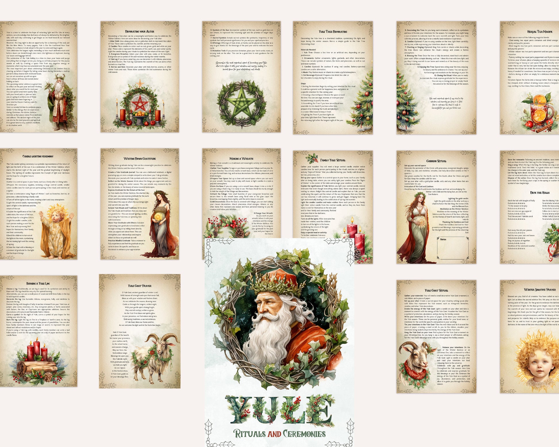 Yule Rituals and Ceremonies. Printable pages for your Book Of Shadows.