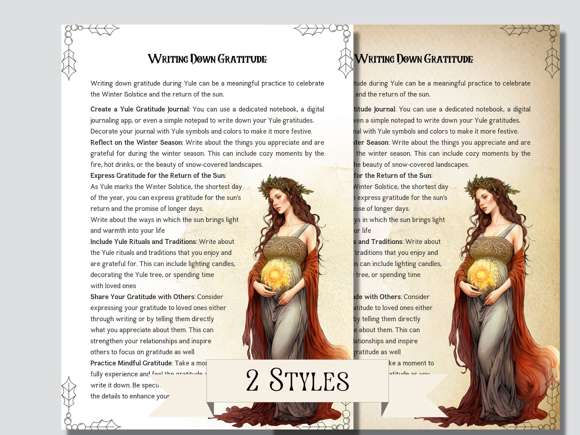 Yule Rituals and Ceremonies. Printable pages for your Book Of Shadows.