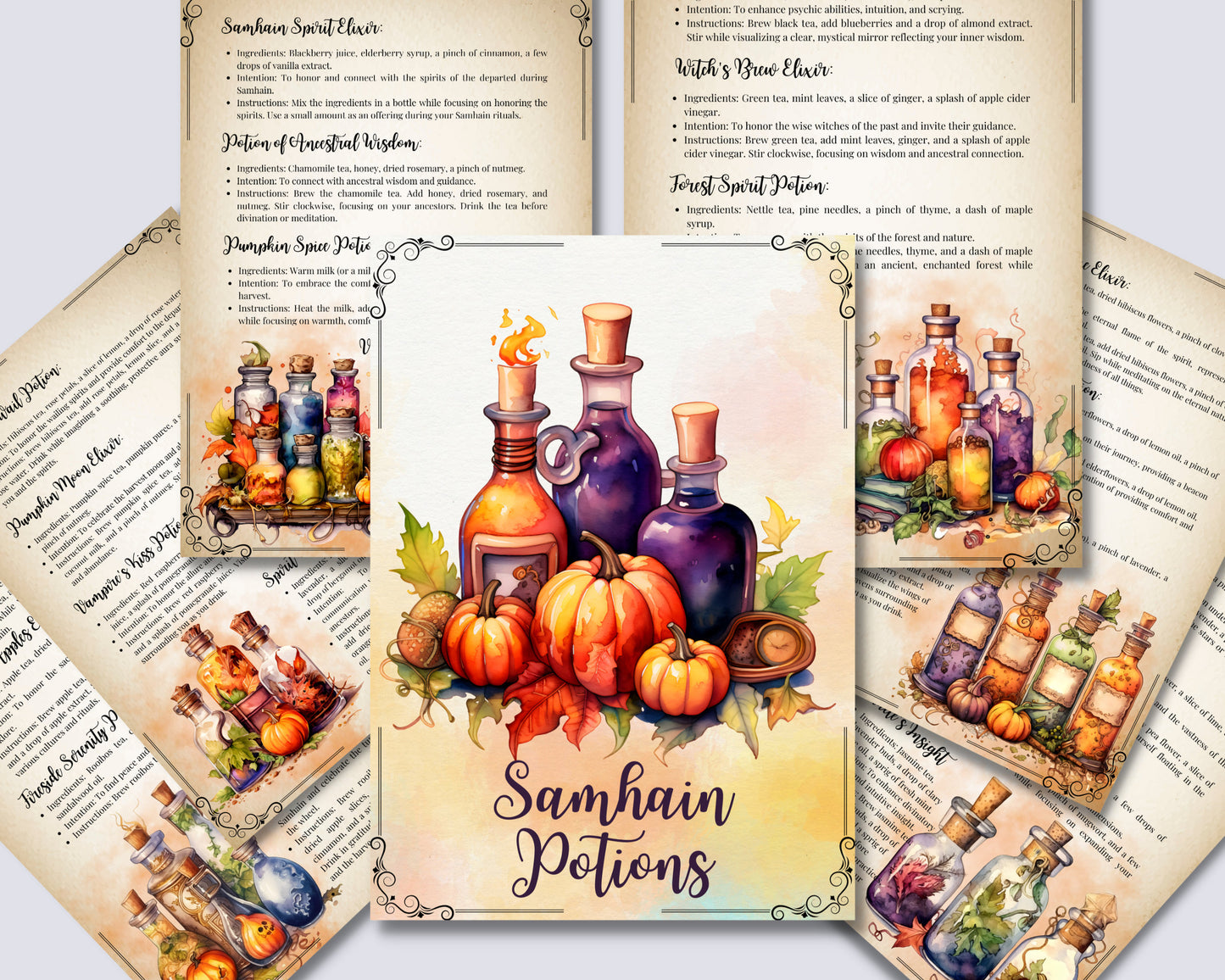 Samhain Easy Potions. Basics. Printable.