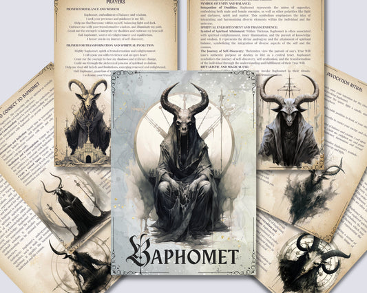 Baphomet. Basics. Grimoire pages. Printable.