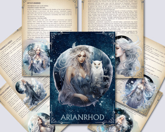Arianrhod. Lunar goddess. Beautiful pages for your Book of shadows. Printable.