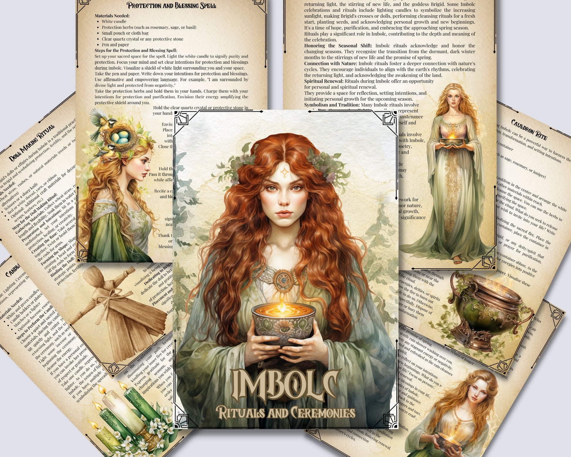 Imbolc. Rituals and Ceremonies. Printable pages for your Book Of Shadows.