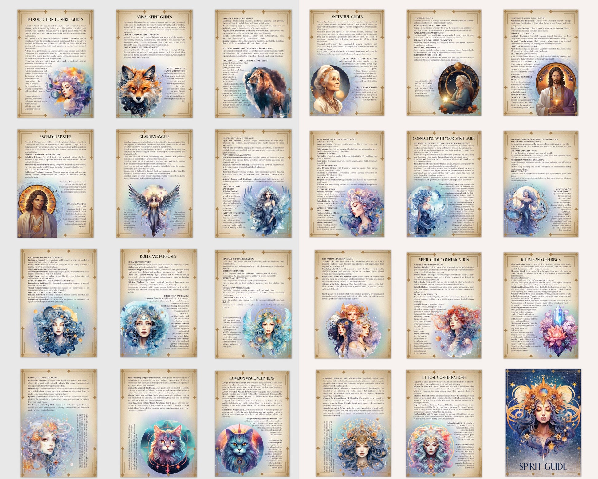 Spirit Guide. Basics. Beautiful pages for your Grimoire or Book of Shadows. Printable