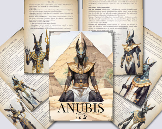 Anubis. Egyptian God. Beautiful pages for your Book Of Shadows. Printable
