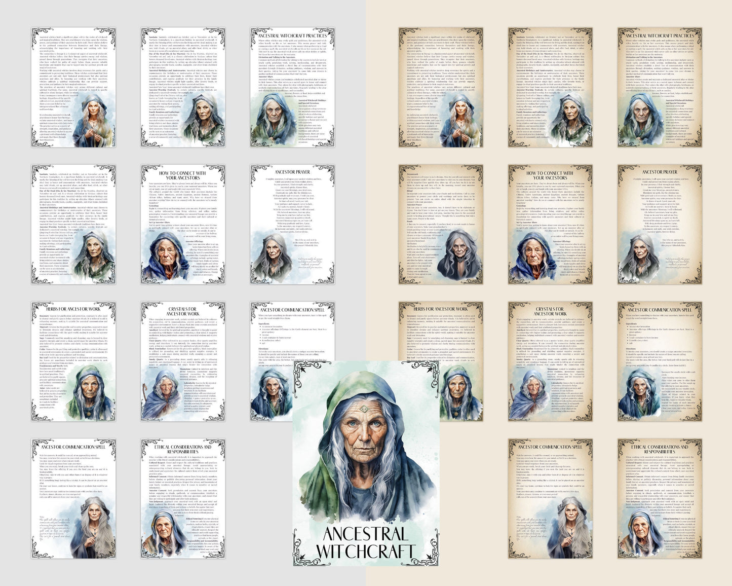 Ancestral Witchcraft. Beautiful pages for your Book Of Shadows. Printable