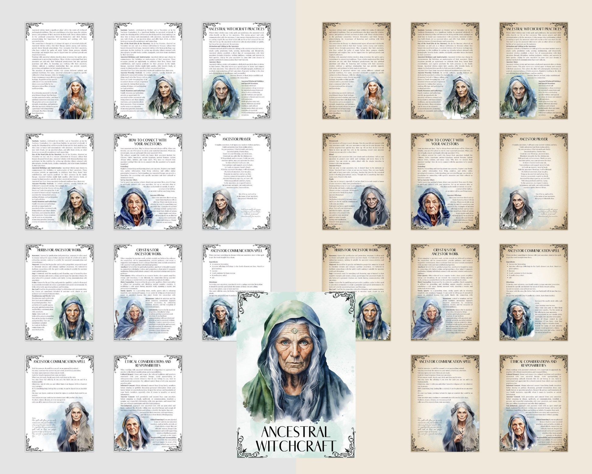 Ancestral Witchcraft. Beautiful pages for your Book Of Shadows. Printable