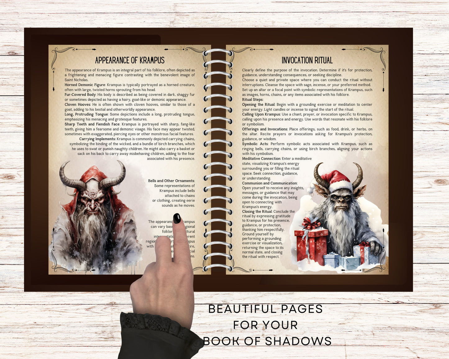 Krampus. Grimoire pages. Printable.