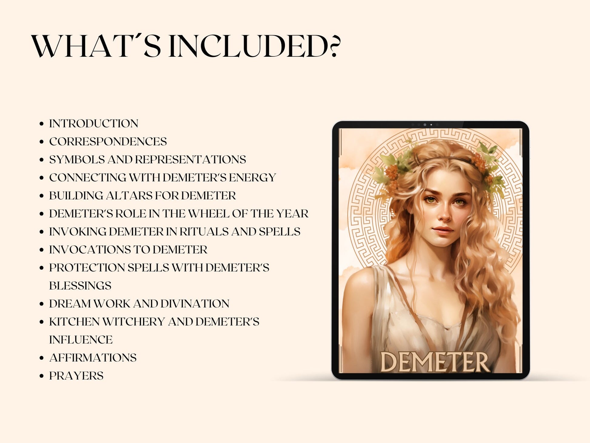 Demeter. Greek Goddess Deity Profile. Grimoire printable pages.