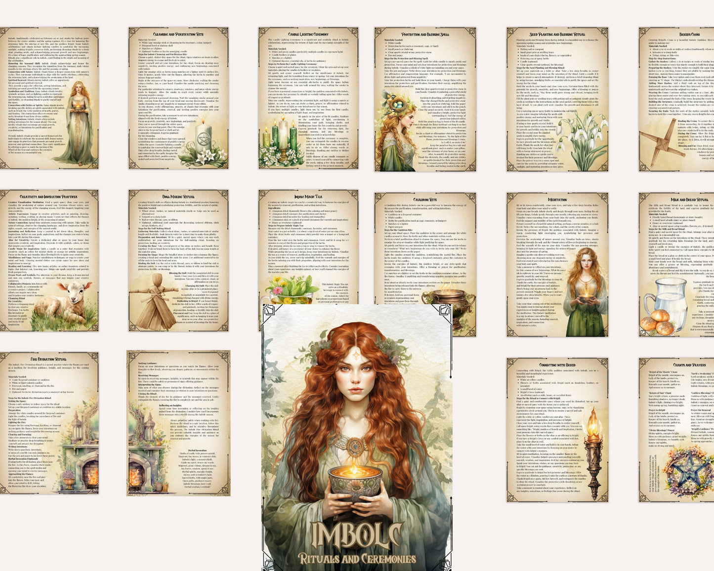 Imbolc. Rituals and Ceremonies. Printable pages for your Book Of Shadows.