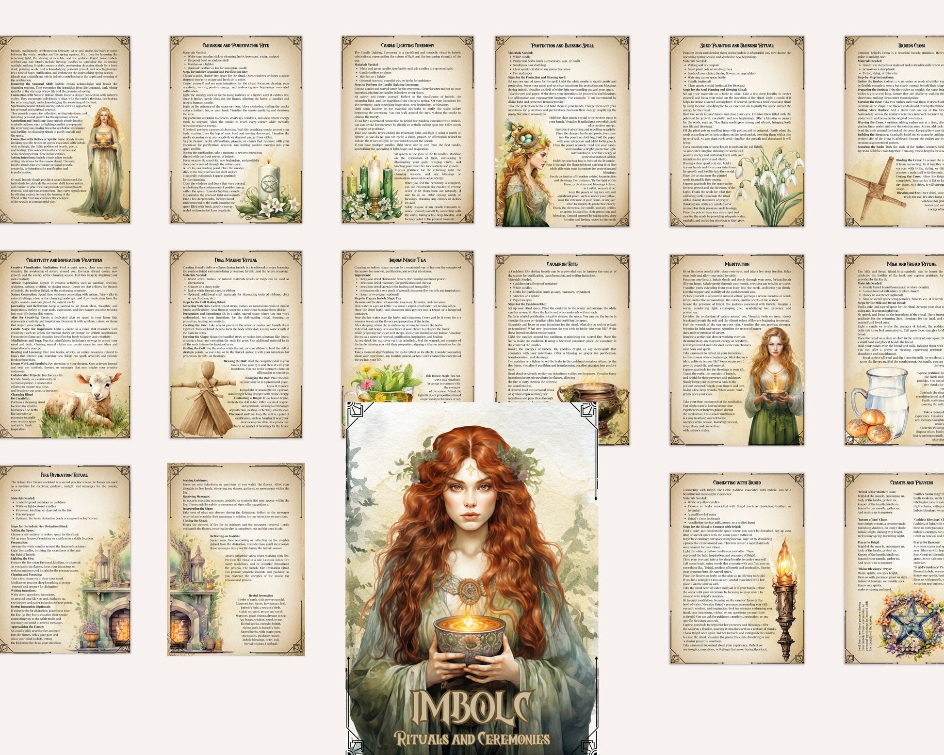 Imbolc. Rituals and Ceremonies. Printable pages for your Book Of Shadows.