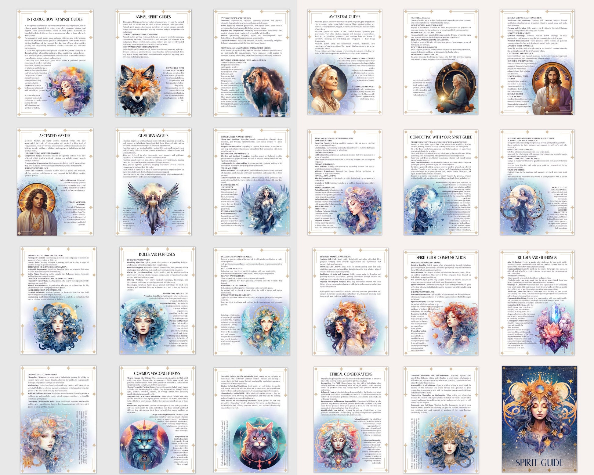 Spirit Guide. Basics. Beautiful pages for your Grimoire or Book of Shadows. Printable