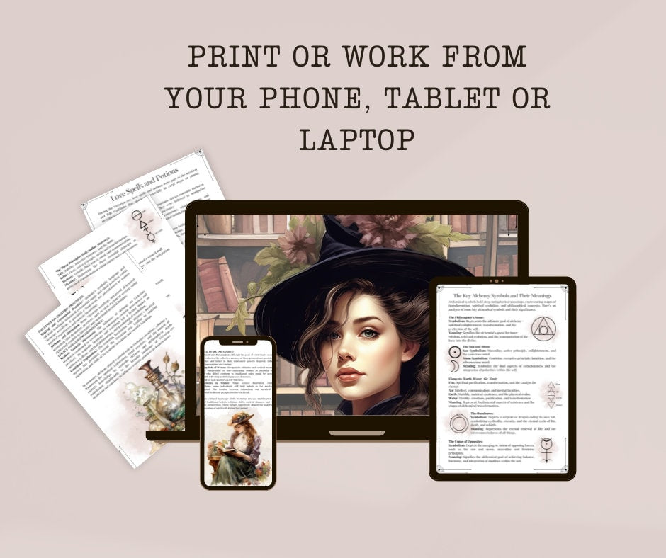 The Victorian Era Witchcraft. Basics. Beautiful grimoire pages. Printable.